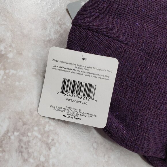 Adult Basic Beanie Cap Cuffed Eggplant Hat OS Solid Color Tight Knit Toboggan - Picture 3 of 7